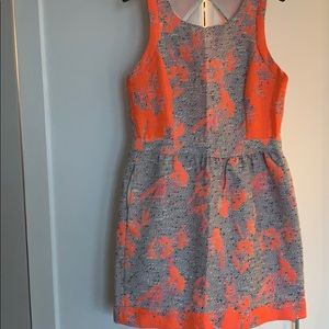 Ella Moss gray and bright coral dress